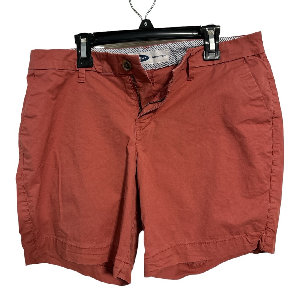 Merona Navy Blue Chino Shorts Salmon (pinkish) Color Size 8/Med